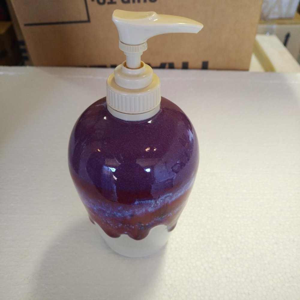 NEW FREE-STANDING HANDMADE POTTERY SOAP DISPENSER